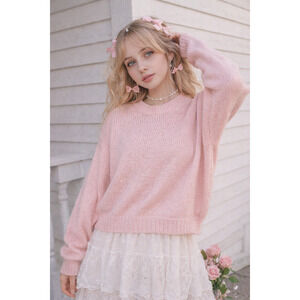 Tricot by Cest  Toi Sweater L Barbie Core Pink Acrylic Ballet Core Fairy Core